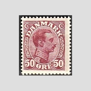 FRIMRKER DANMARK | 1913 - AFA 74 - Chr. X 50 re vinrd - Ubrugt