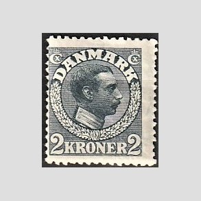 FRIMRKER DANMARK | 1913 - AFA 76 - Chr. X 2 Kroner skifergr - Ubrugt