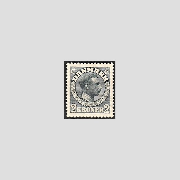 FRIMRKER DANMARK | 1913 - AFA 76 - Chr. X 2 Kroner skifergr - Ubrugt