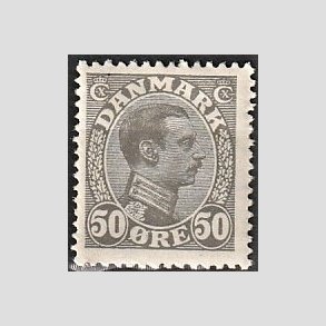 FRIMRKER DANMARK | 1921-22 - AFA 129a - Chr. X 50 re gr - Ubrugt