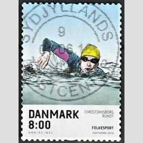 FRIM�RKER DANMARK | 2016 - AFA 1857 - Folkesport - 8,00 Kr. flerfarvet - Pragt Stemplet