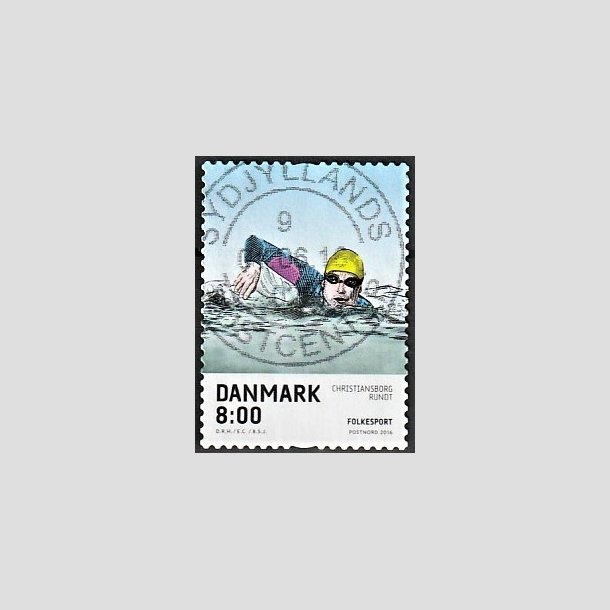 FRIMRKER DANMARK | 2016 - AFA 1857 - Folkesport - 8,00 Kr. flerfarvet - Pragt Stemplet