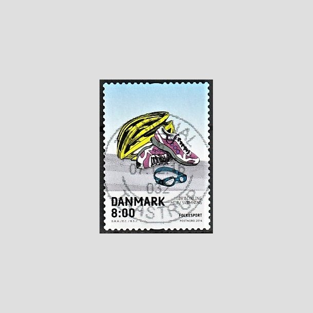 FRIMRKER DANMARK | 2016 - AFA 1858 - Folkesport - 8,00 Kr. flerfarvet - Pragt Stemplet