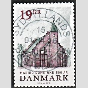 FRIM�RKER DANMARK | 2016 - AFA 1844 - Maribo Domkirke 600 �r - 19,00 Kr. flerfarvet - Pragt Stemplet