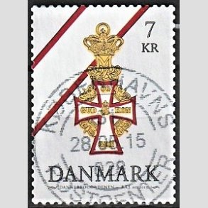 FRIM�RKER DANMARK | 2015 - AFA 1813 - Danske ordener - 7,00 Kr. flerfarvet - Pragt Stemplet