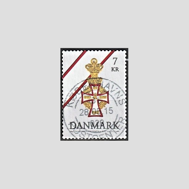 FRIMRKER DANMARK | 2015 - AFA 1813 - Danske ordener - 7,00 Kr. flerfarvet - Pragt Stemplet