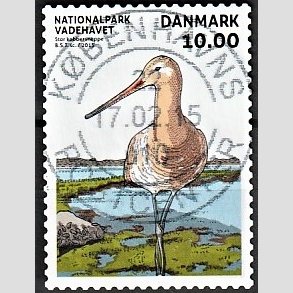 FRIM�RKER DANMARK | 2015 - AFA 1807 - Nationalpark Vadehavet - 10,00 Kr. kobbersneppe - Pragt Stemplet