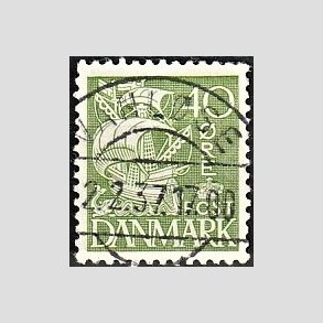 FRIM�RKER DANMARK | 1933 - AFA 208 - Karavel 40 �re gr�n Type I - Lux Stemplet Vanl�se