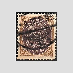 FRIM�RKER DANMARK | 1875 - AFA 30y - 50 �re brun/lilla - Stemplet