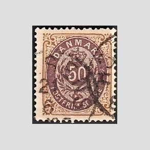 FRIM�RKER DANMARK | 1875 - AFA 30 - 50 �re brun/lilla - Stemplet