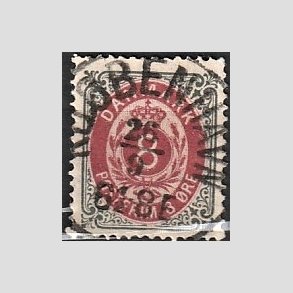 FRIM�RKER DANMARK | 1875 - AFA 25 - 8 �re gr�/r�d - Lux Stemplet 