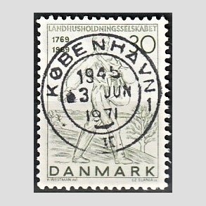 FRIM�RKER DANMARK | 1969 - AFA 477 - Landhusholdningsselskabet 200 �r - 30 �re gr�n - Pragt Stemplet K�benhavn