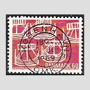 FRIM�RKER DANMARK | 1969 - AFA 478 - Foreningernes. Norden 50 �r - 60 �re r�d - Pragt Stemplet