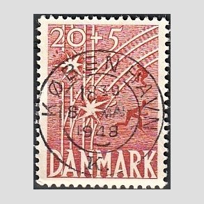 FRIMRKER DANMARK | 1947 - AFA 300 - Modstandsbevgelsen 20 + 5 re rd - Pragt Stemplet 