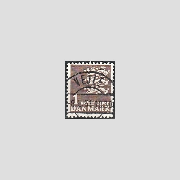 FRIMRKER DANMARK | 1946-47 - AFA 293 - Rigsvben 1,00 Kr. brun - Lux Stemplet Vejle