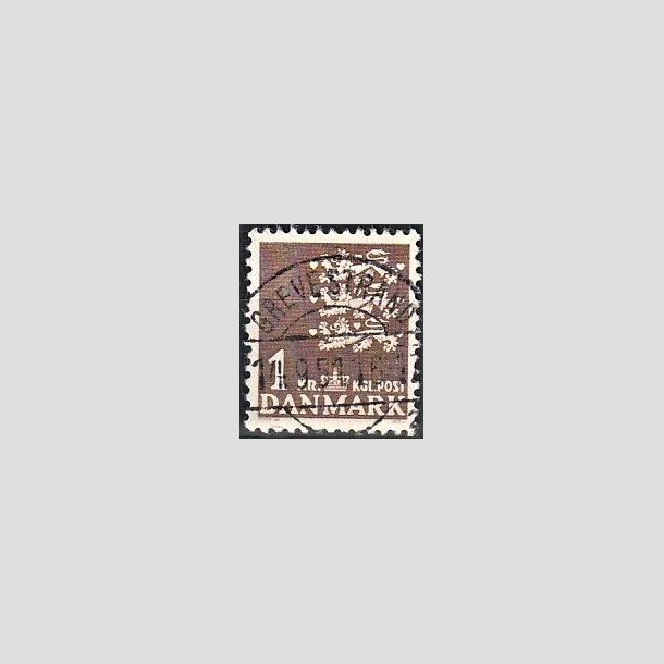 FRIMRKER DANMARK | 1946-47 - AFA 293 - Rigsvben 1,00 Kr. brun - Lux Stemplet Greve Strand