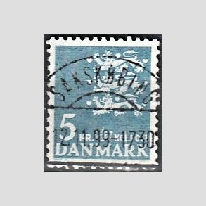 FRIMRKER DANMARK | 1946-47 - AFA 295 - Rigsvben 5 Kr. bl - Lux Stemplet 