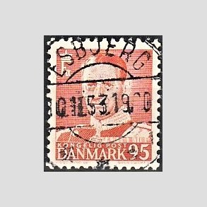 FRIMRKER DANMARK | 1952-53 - AFA 343 - Fr. IX 95 re orangerd - Lux Stemplet 
