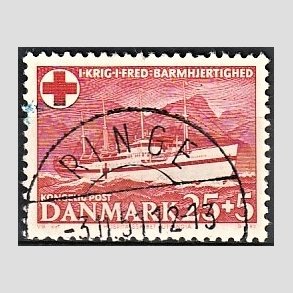 FRIM�RKER DANMARK | 1951 - AFA 333 - Jutlandia 25 + 5 �re r�d - Lux Stemplet 