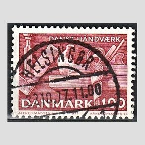 FRIM�RKER DANMARK | 1977 - AFA 642 - Dansk h�ndv�rk - 1,00 Kr. r�d - Pragt Stemplet