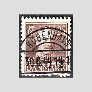 FRIMRKER DANMARK | 1942-44 - AFA 277 - Chr. X 25 re brun - Lux Stemplet 
