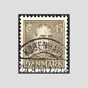 FRIMRKER DANMARK | 1946 - AFA 296 - Chr. X 45 re oliven - Lux Stemplet 