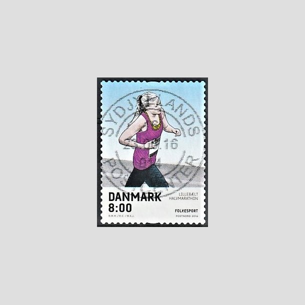 FRIMRKER DANMARK | 2016 - AFA 1854 - Folkesport - 8,00 Kr. flerfarvet - Pragt Stemplet