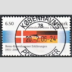 FRIM�RKER DANMARK | 2005 - AFA 1431 - K�benhavn-Bonn - 6,50 Kr. flerfarvet - Pragt Stemplet