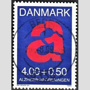 FRIMRKER DANMARK | 1999 - AFA 1220 - Alzheimerforeningen - 4,00 Kr. + 0,50 re rd/bl - Pragt Stemplet