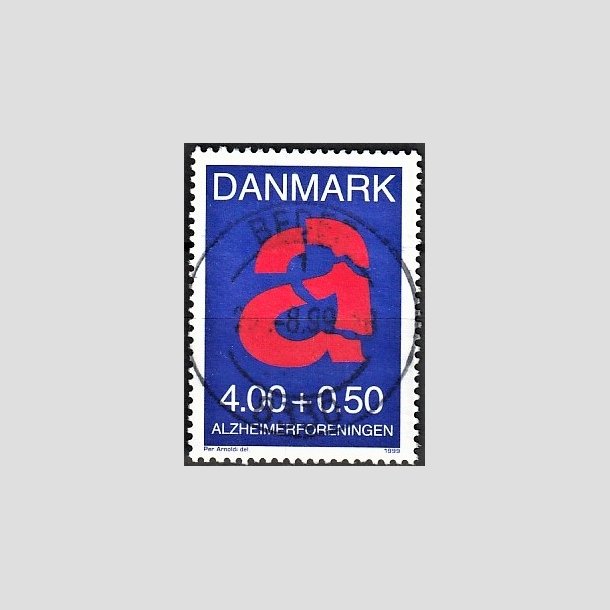 FRIMRKER DANMARK | 1999 - AFA 1220 - Alzheimerforeningen - 4,00 Kr. + 0,50 re rd/bl - Pragt Stemplet