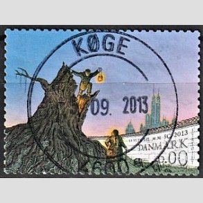 FRIM�RKER DANMARK | 2013 - AFA 1751 - H.C. Andersen - 6,00 Kr. flerfarvet - Pragt Stemplet K�ge