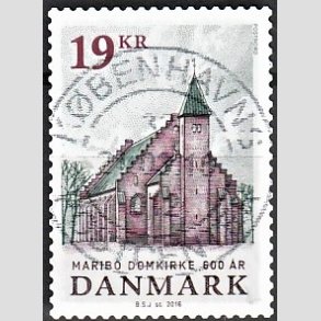 FRIM�RKER DANMARK | 2016 - AFA 1844 - Maribo Domkirke 600 �r - 19,00 Kr. flerfarvet - Pragt Stemplet