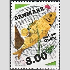 FRIM�RKER DANMARK | 2016 - AFA 1842 - Nordisk madkultur - 8,00 Kr. flerfarvet - Pragt Stemplet