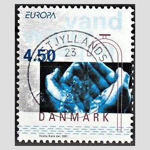 FRIMRKER DANMARK | 2001 - AFA 1283 - Europamrker - 4,50 Kr. flerfarvet - Pragt Stemplet