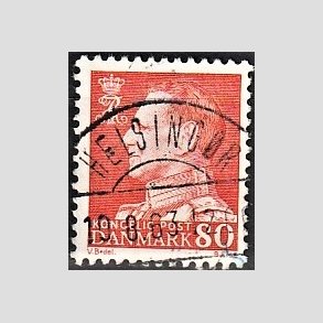 FRIMRKER DANMARK | 1961-62 - AFA 400 - Fr. IX 80 re orangegul - Pragt Stemplet