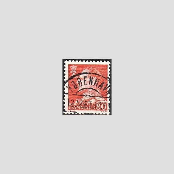 FRIMRKER DANMARK | 1961-62 - AFA 400 - Fr. IX 80 re orangegul - Pragt Stemplet