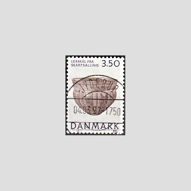 FRIMRKER DANMARK | 1992 - AFA 1007 - Nationalmuseets samlinger - 3,50 Kr. lilla/brun - Pragt Stemplet