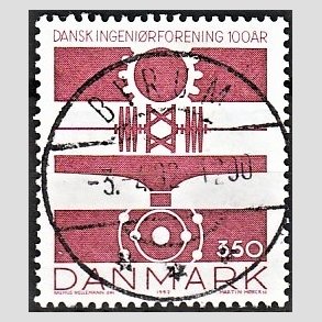 FRIM�RKER DANMARK | 1992 - AFA 1013 - Ingeni�rforeningen 100 �r. - 3,50 Kr. r�d - Lux Stemplet
