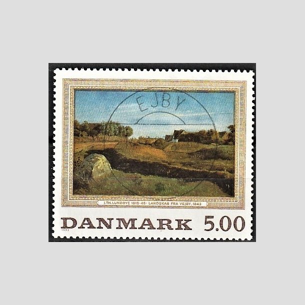 FRIMRKER DANMARK | 1992 - AFA 1032 - Maleriserie 5. - 5,00 Kr. J. Th. Lundbye - Pragt Stemplet