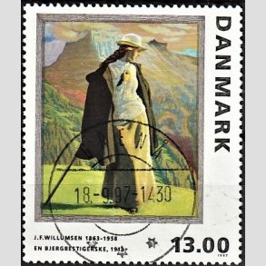 FRIMRKER DANMARK | 1997 - AFA 1159 - J.F. Willumsen - 13,00 Kr. flerfarvet - Pragt Stemplet