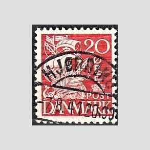 FRIM�RKER DANMARK | 1940 - AFA 258 - Karavel 20 �re r�d Type II - Lux Stemplet 