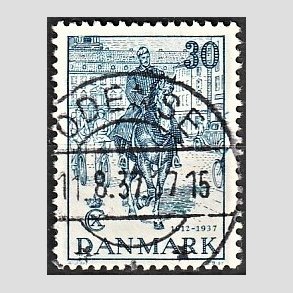 FRIM�RKER DANMARK | 1937 - AFA 242 - Chr. X 25 �re jubil�um 30 �re bl� - Lux Stemplet Odense