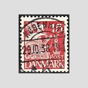 FRIM�RKER DANMARK | 1937-40 - AFA 203a - Karavel 15 �re r�d Type II - Lux Stemplet 