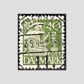 FRIM�RKER DANMARK | 1937-40 - AFA 208a - Karavel 40 �re gr�n Type II - Lux Stemplet K�benhavn