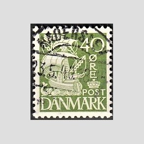 FRIM�RKER DANMARK | 1937-40 - AFA 208a - Karavel 40 �re gr�n Type II - Lux Stemplet