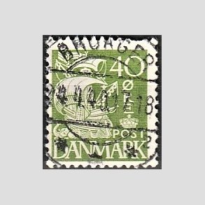 FRIM�RKER DANMARK | 1937-40 - AFA 208a - Karavel 40 �re gr�n Type II - Lux Stemplet
