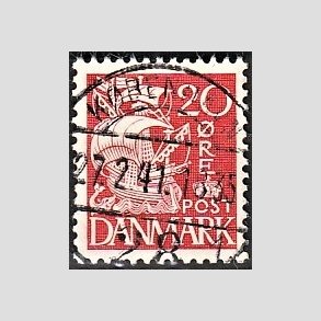 FRIM�RKER DANMARK | 1940 - AFA 258 - Karavel 20 �re r�d Type II - Lux Stemplet 