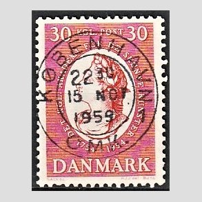 FRIM�RKER DANMARK | 1954 - AFA 357 - Kunstakademiet 200 �r - 30 �re r�d - Pragt Stemplet