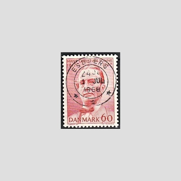 FRIMRKER DANMARK | 1967 - AFA 466 - H. Chr. Sonne - 60 re rd - Pragt Stemplet