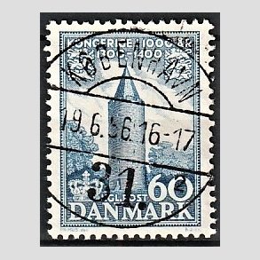 FRIMRKER DANMARK | 1953-56 - AFA 350 - Kongeriget 1000 r - 60 re bl - Pragt Stemplet 
